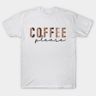 Coffee Please Leopard Print T-Shirt